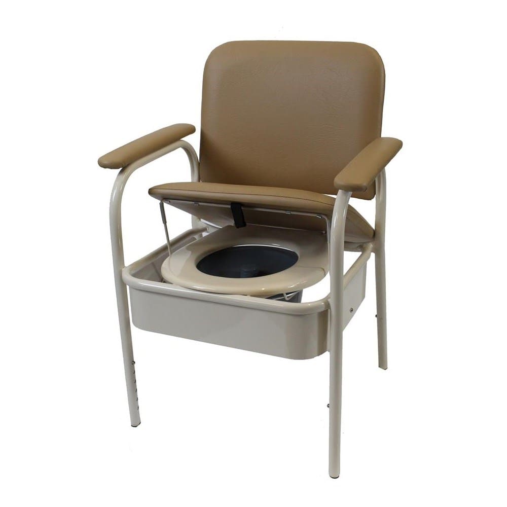 Deluxe Bedside Comm 52cm Vinyl Swgawy Seat