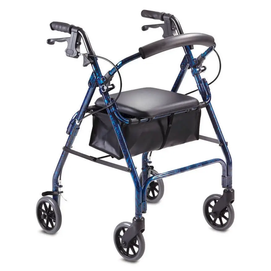 Peak Care Ellipse 6" Rollator Mottled Blue