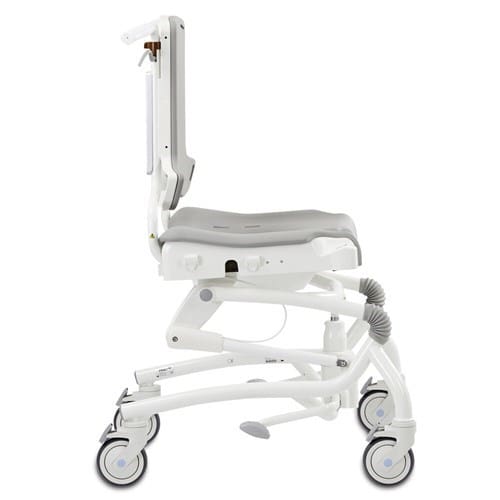 R82 Heron paediatric tilt-in-space shower commode chair on lockable castors
