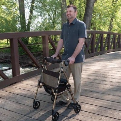 Signature Life Elite Travel Rollator (Champagne)