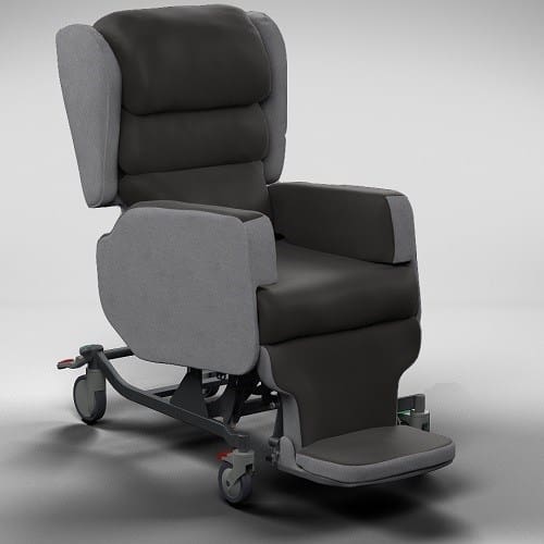 Accora Configura Advance electric tilt in space care chair in charcoal vinyl