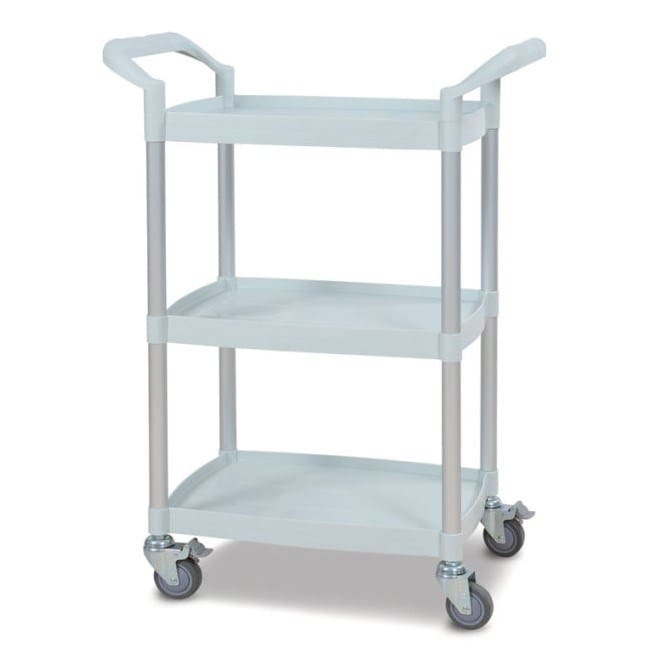 Viva Narrow Utility Cart, 3 Shelf, No Drawers, Tray 485 x 365mm, Overall 655 x 370 x 966mm