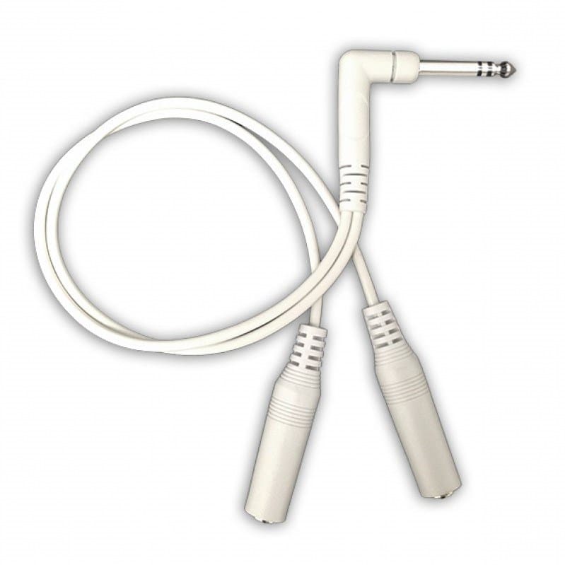 Cura1 Y Lead 2449, Two 6.35 mm Stereo Sockets to Right Angle 6.35 mm Stereo Plug, 300 mm