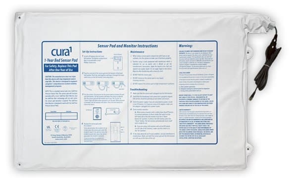 Cura1 2626 Premium Bed Pad, corded soft PVC bed exit sensor pad with break cord
