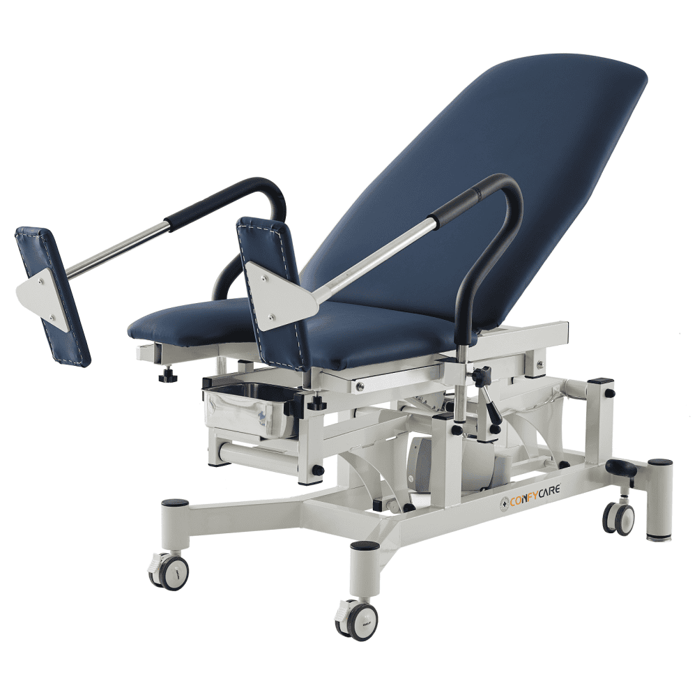 Gynae Chair with Gas Lift Back with both foot stirrups, footpad & plug
