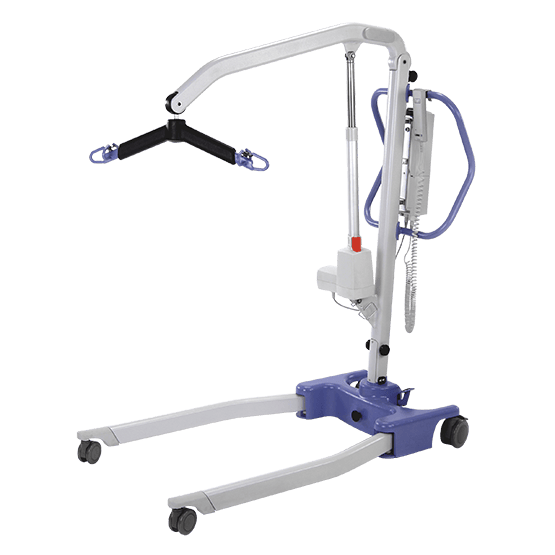 Oxford Advance folding mobile hoist with six point spreader bar, aluminium frame