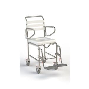 K Care Maxi Shower Commode, Attendant Propelled, Swing-Away Footrests