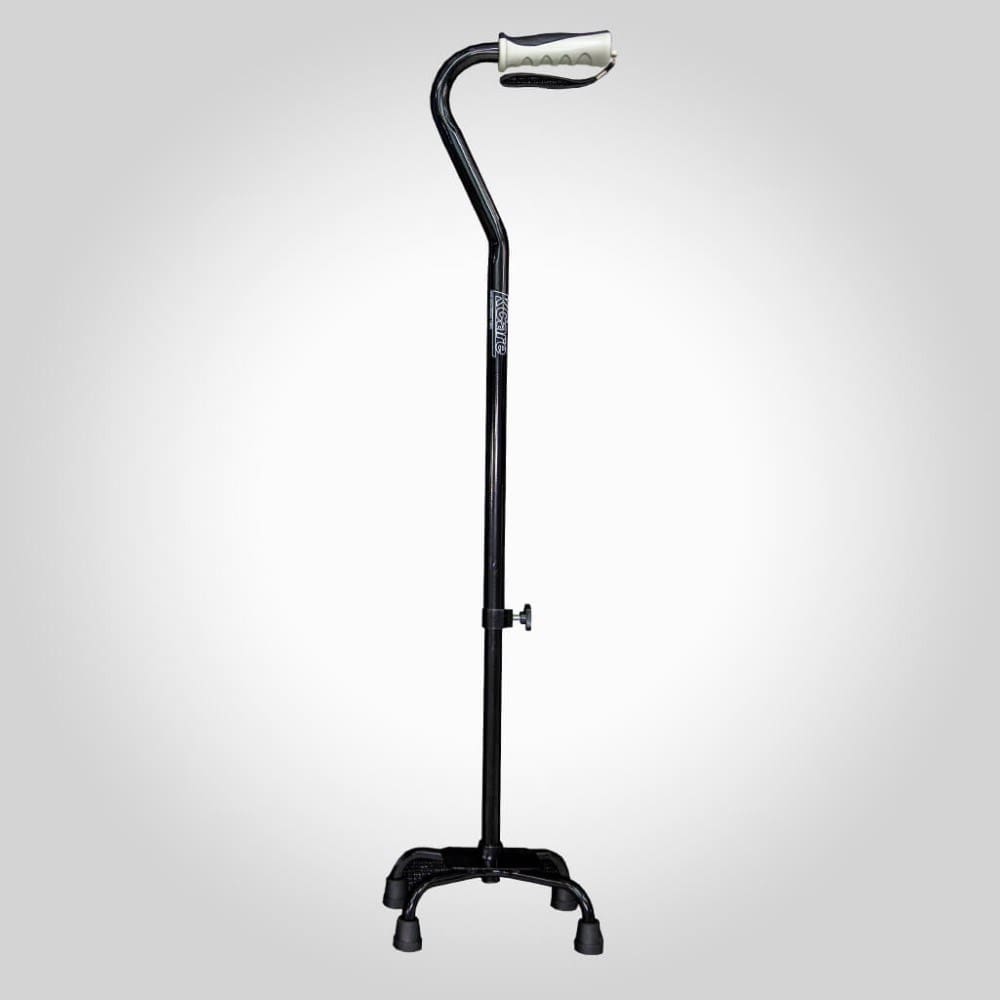 Swan Neck Cane Anodised Black with X Base