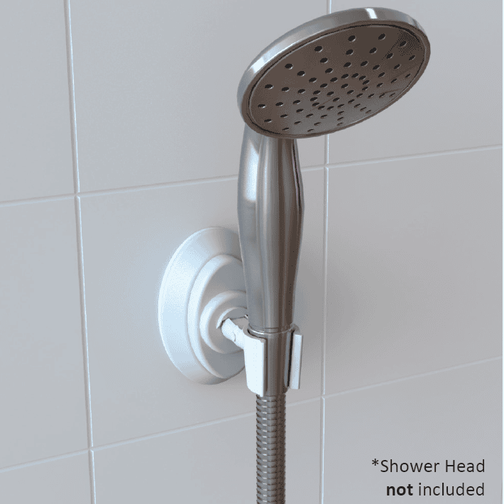Red Gum Shower Head With Suction Cup, Mechanism Universal Application, White