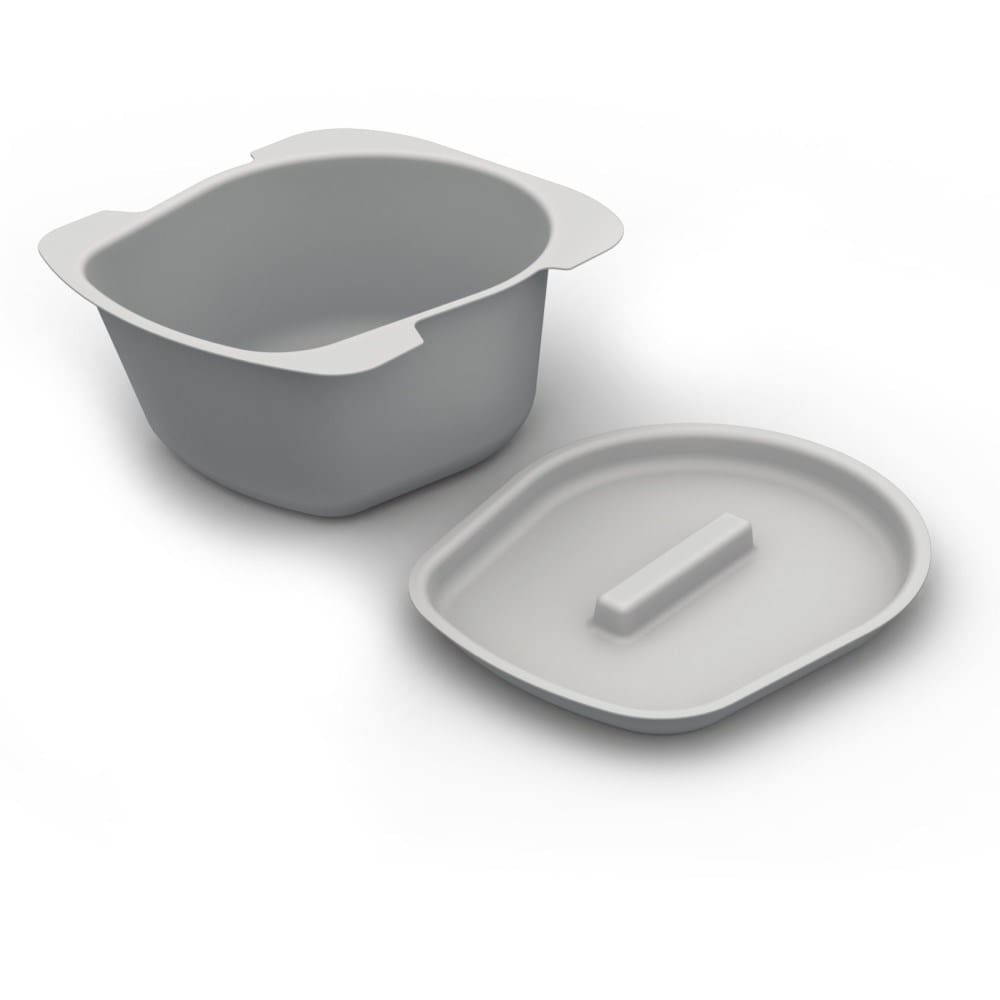 Red Gum Bowl And Lid To Suit Space Saver Toilet Seat Raiser, Easy Clean & Remove Design, Grey