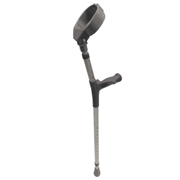 Red Gum Aluminium Forearm Crutch with Anotomic Grips L/R, Brushed Aluminium, SWL 120Kg, Pair