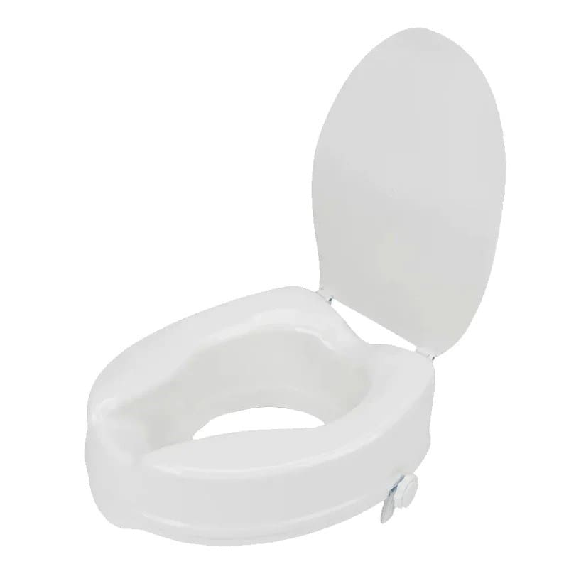 Raised Toilet Seat with Lid, Fixed Height