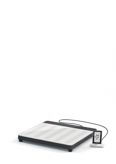 seca 654 Digital scale 360kg x 50g with 455 handrail & seca 257 Ultrasound height measurement 60-220cm