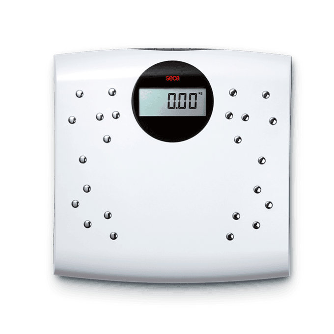 seca 804 Flat scale, electronic, 150 kg/330 lbs with chromed electrodes, BW / BF