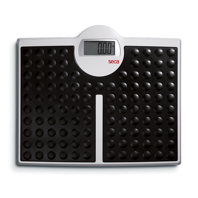 seca 813 Flat scale, electronic, 200 kg/440 lbs black rubber platform