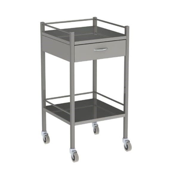 Stainless Steel Instrument Trolley, 1 Drawer, With Rail