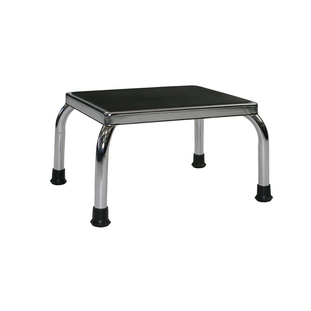 Footstool, Chrome Plated, Rubber Top