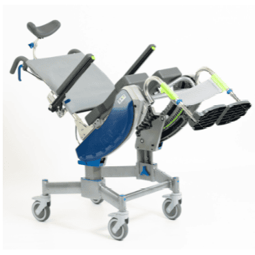 Raz-ART standard 18"W (46cm) base frame, Attendant Rotational Tilt Mobile Shower Commode Chair